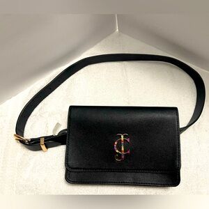 Black Leather Belt Bag